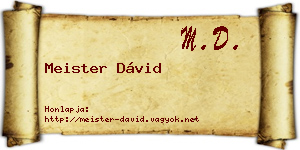 Meister Dávid névjegykártya