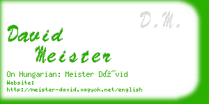 david meister business card